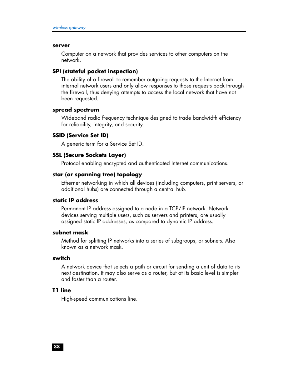 See subnet mask | HP hn200w User Manual | Page 88 / 94