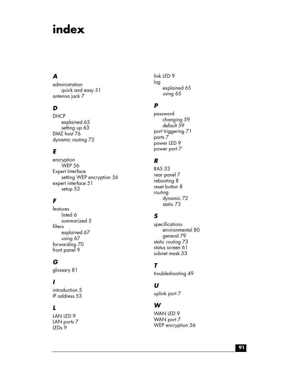 Index | HP hn200w User Manual | Page 91 / 94