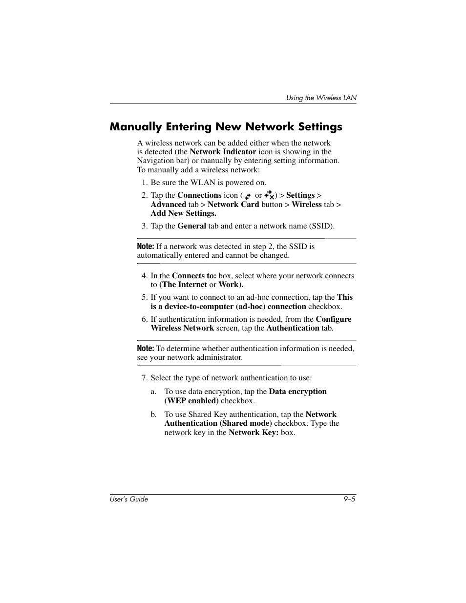 Manually entering new network settings, Manually entering new network settings –5 | HP h4000 User Manual | Page 110 / 141