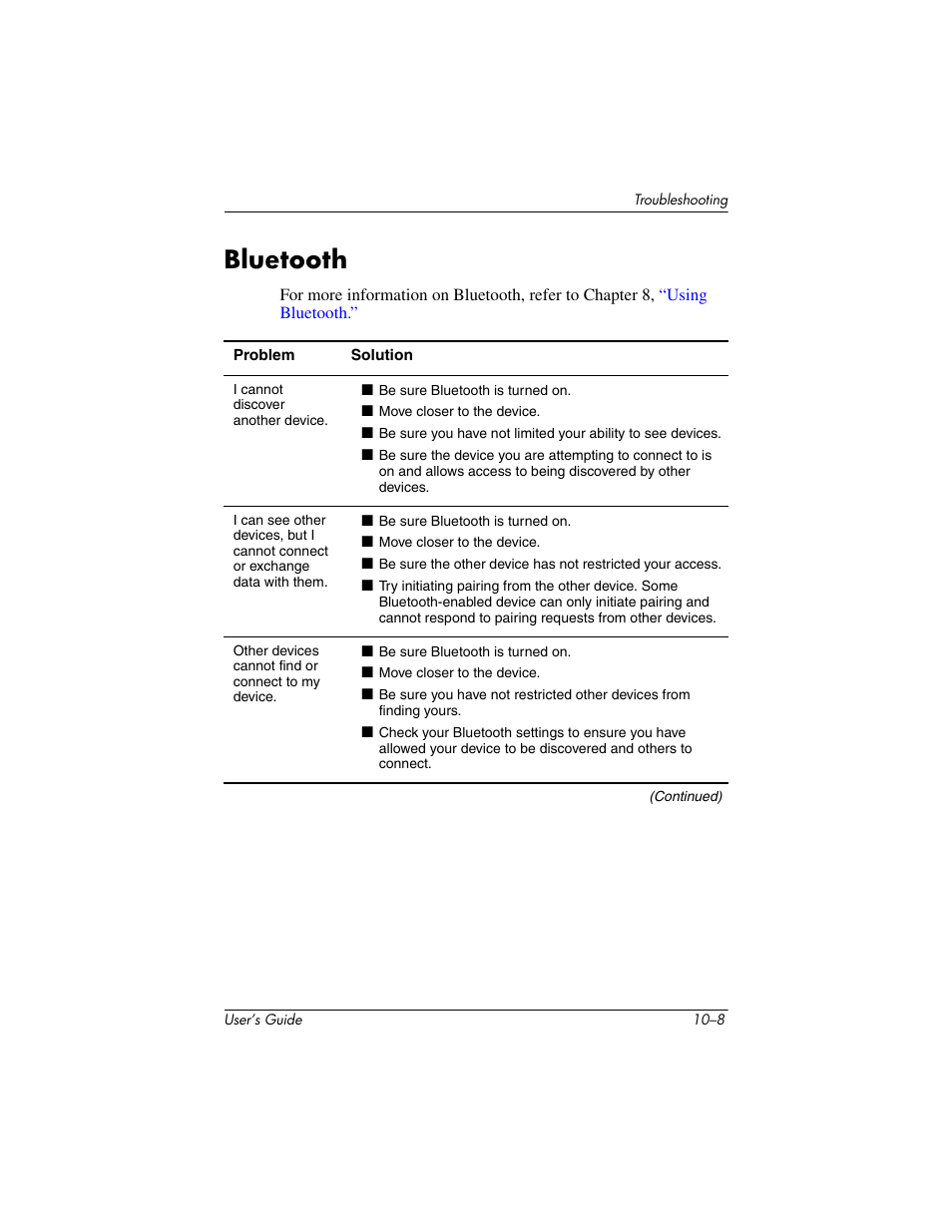 Bluetooth, Bluetooth –8 | HP h4000 User Manual | Page 127 / 141