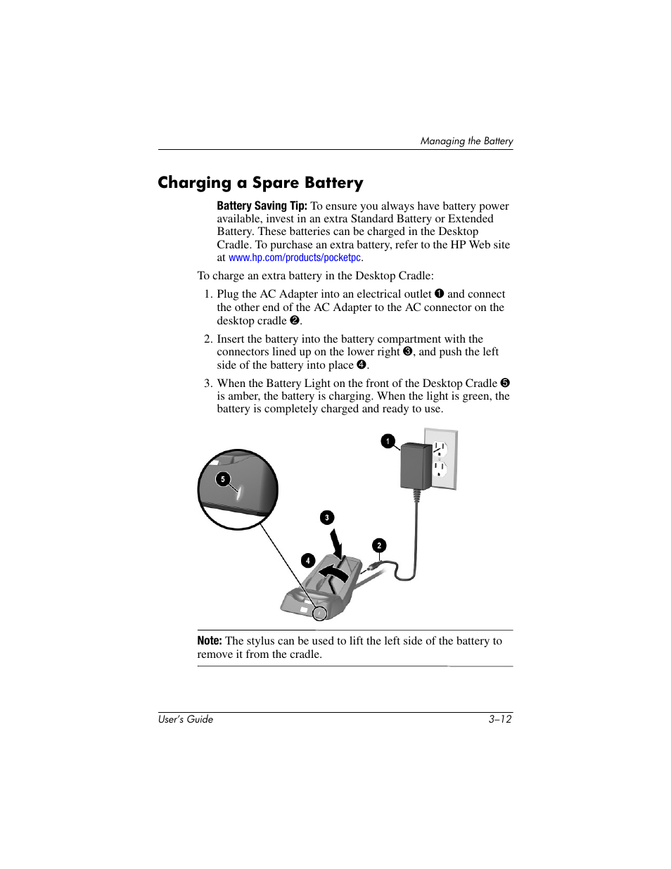 Charging a spare battery, Charging a spare battery –12 | HP h4000 User Manual | Page 37 / 141