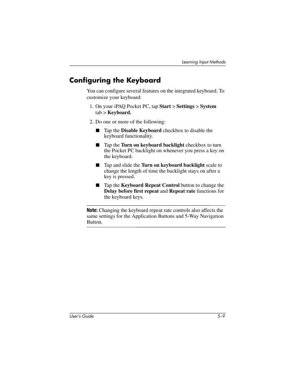 Configuring the keyboard, Configuring the keyboard –9 | HP h4000 User Manual | Page 62 / 141