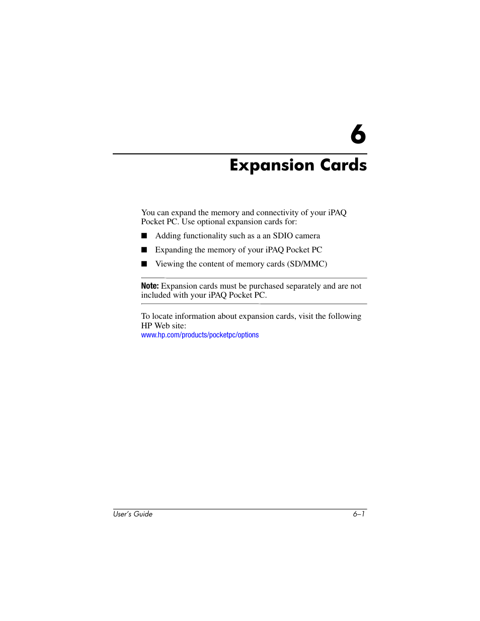 Expansion cards, 6 expansion cards | HP h4000 User Manual | Page 71 / 141