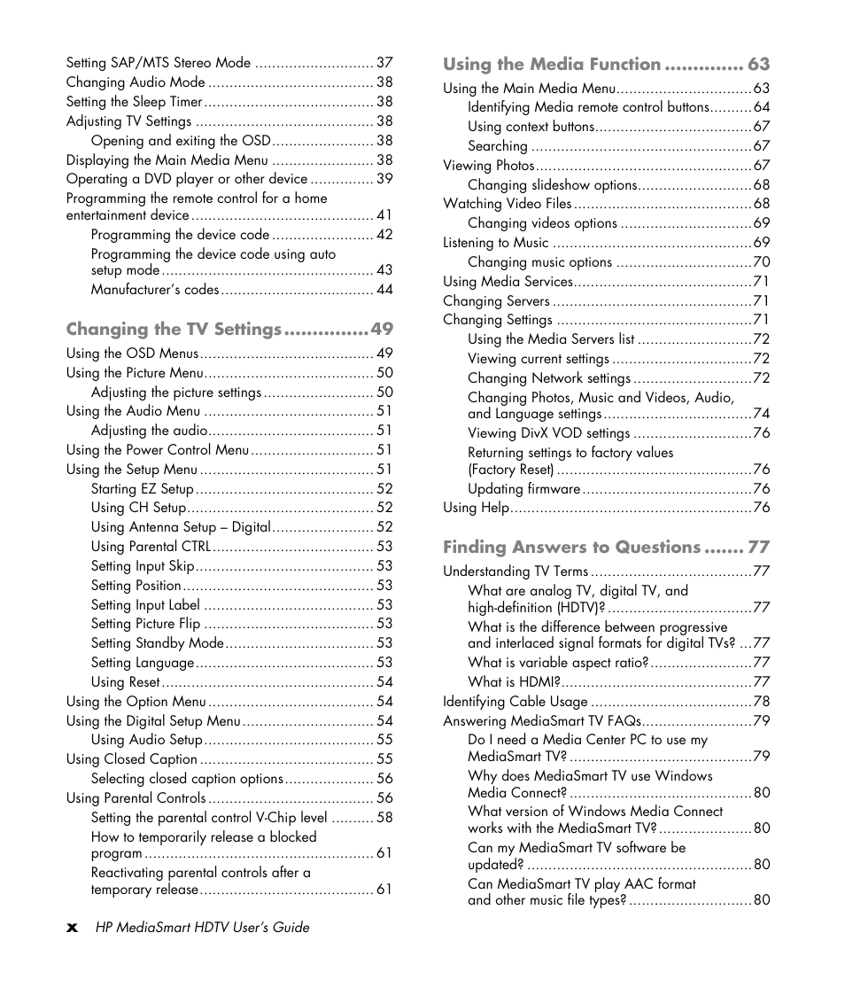 HP MediaSmart SLC3760N User Manual | Page 10 / 310