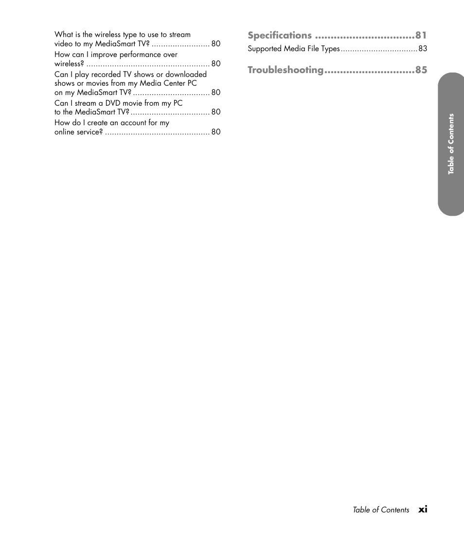 HP MediaSmart SLC3760N User Manual | Page 11 / 310