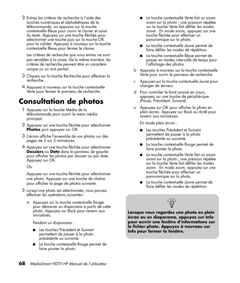 Consultation de photos, Écouter de la musique | HP MediaSmart SLC3760N User Manual | Page 182 / 310