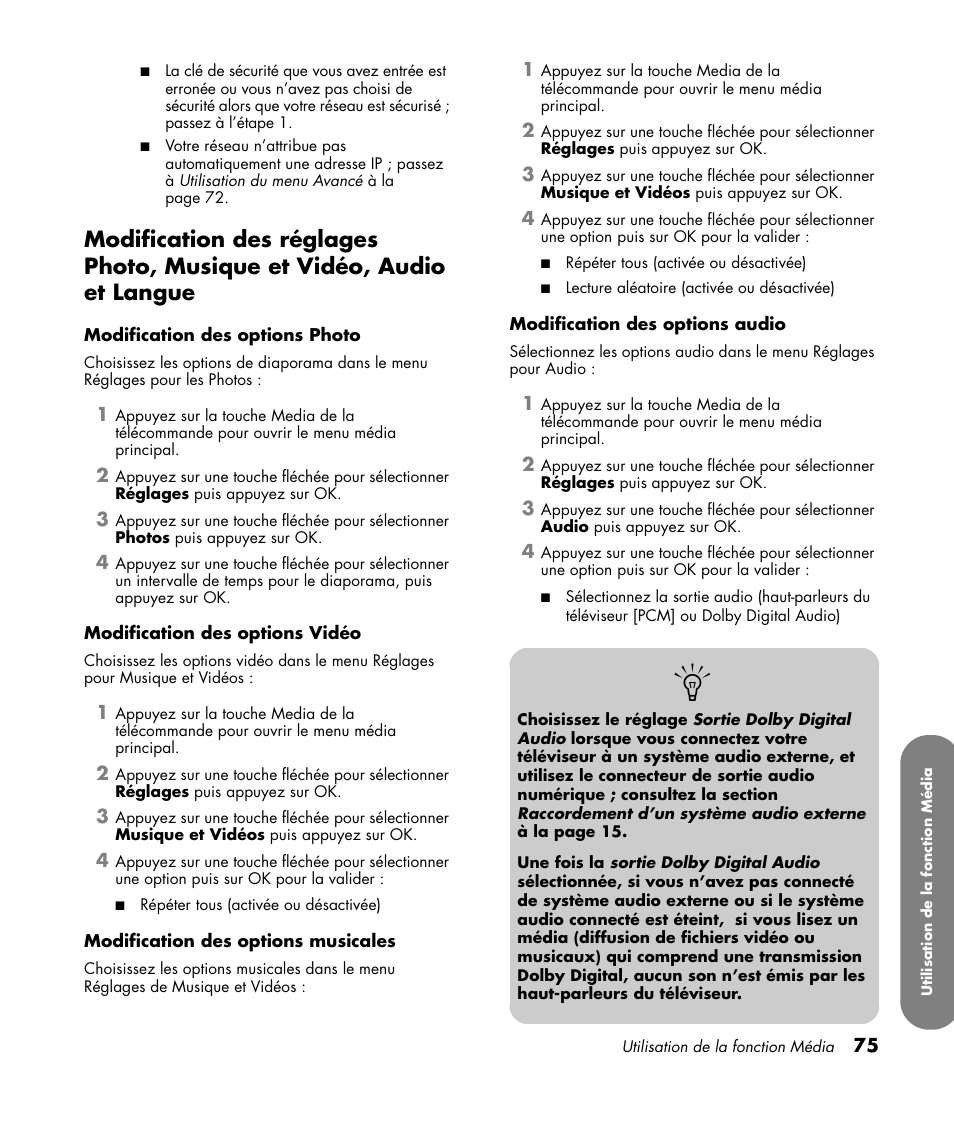 D’usine | HP MediaSmart SLC3760N User Manual | Page 189 / 310