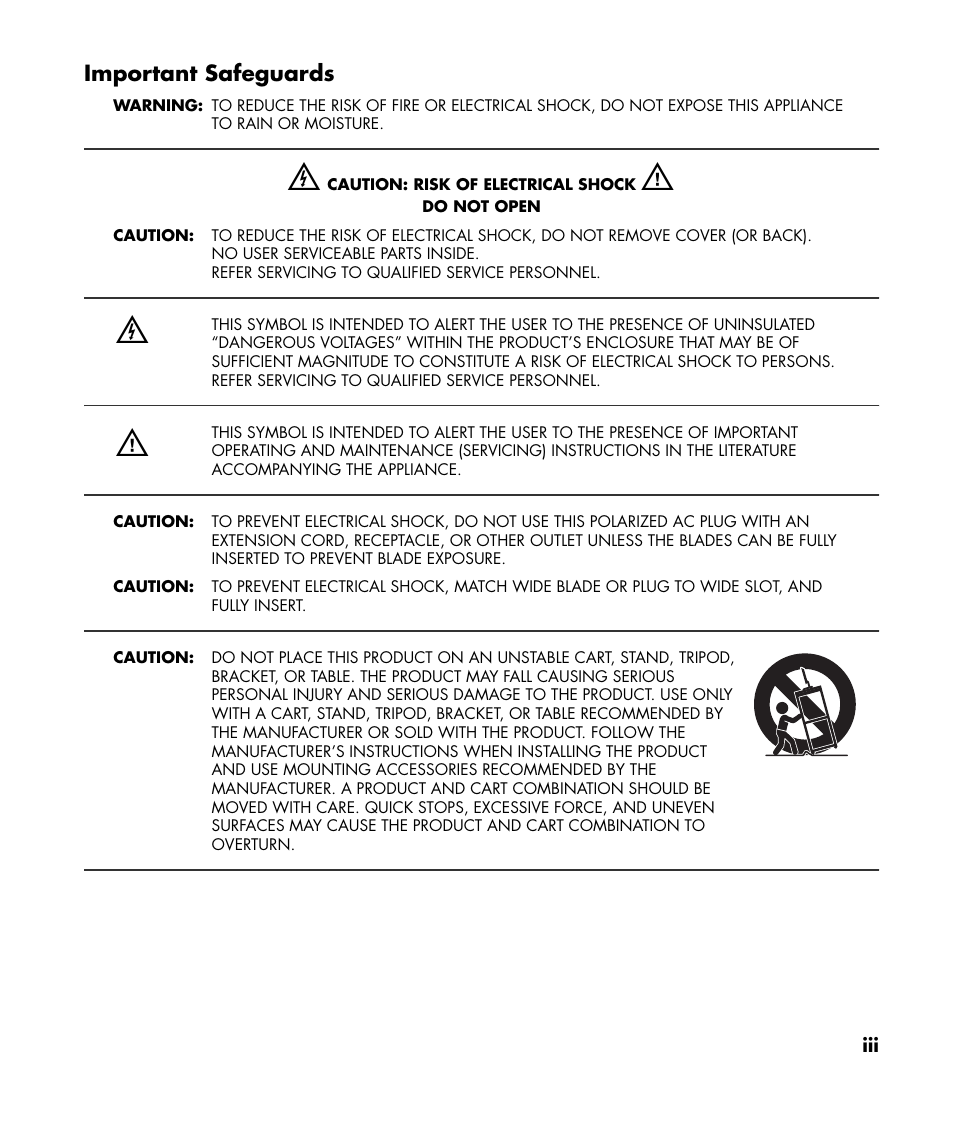 Important safeguards | HP MediaSmart SLC3760N User Manual | Page 3 / 310