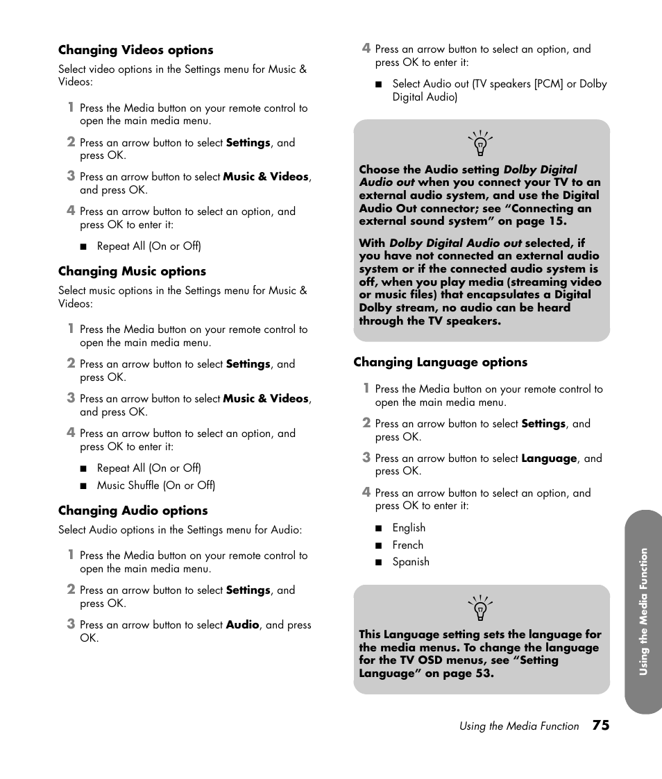 HP MediaSmart SLC3760N User Manual | Page 87 / 310