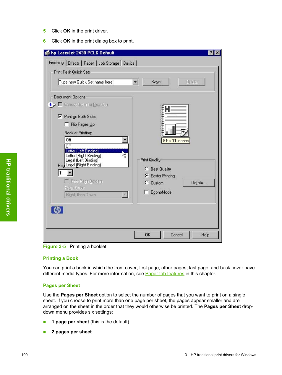 Printing a book | HP 2420 User Manual | Page 116 / 334