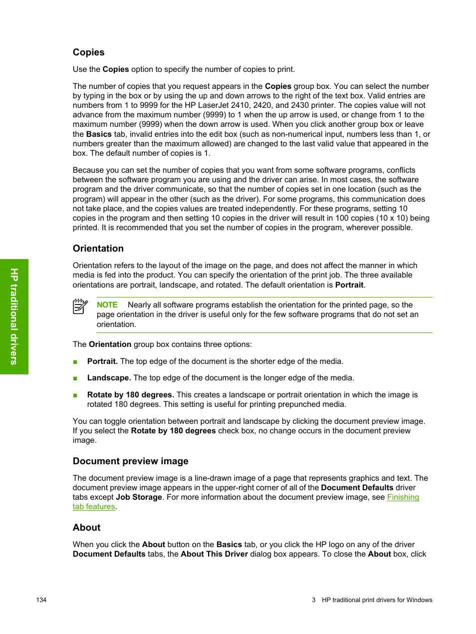 Copies, Orientation, Document preview image | About, Copies orientation document preview image about | HP 2420 User Manual | Page 150 / 334