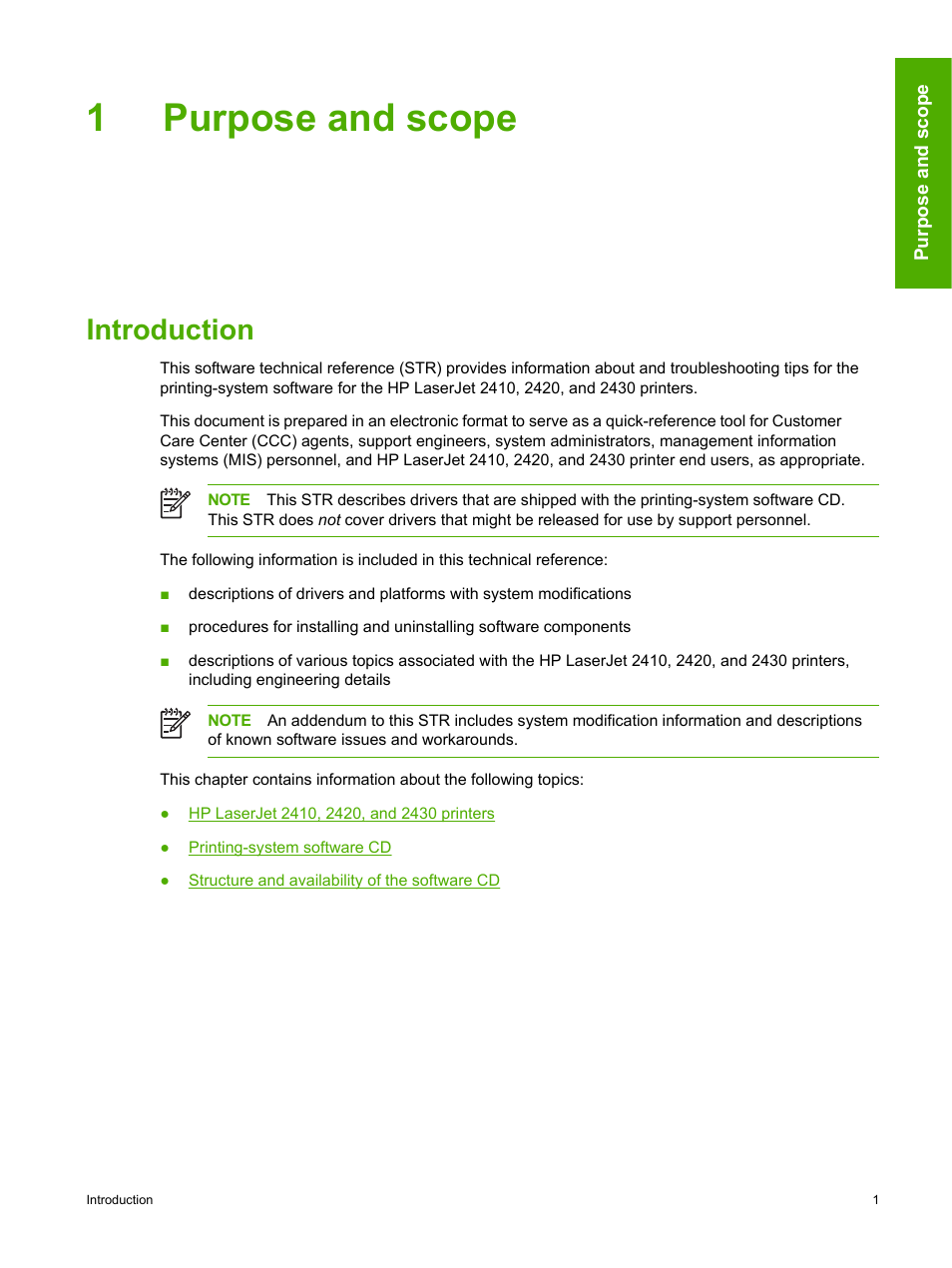 Purpose and scope, Introduction, 1 purpose and scope | 1purpose and scope | HP 2420 User Manual | Page 17 / 334