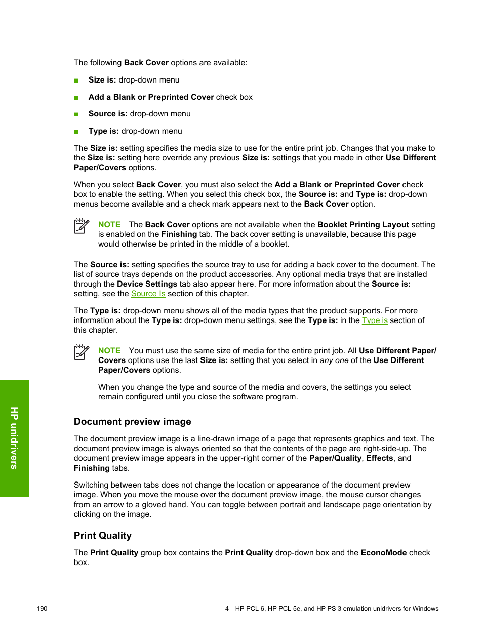 Document preview image, Print quality, Document preview image print quality | HP 2420 User Manual | Page 206 / 334