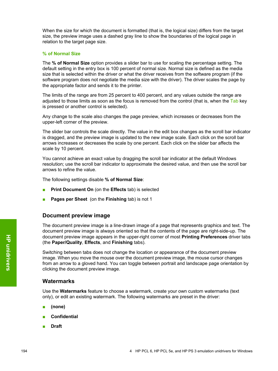 Of normal size, Document preview image, Watermarks | Document preview image watermarks | HP 2420 User Manual | Page 210 / 334