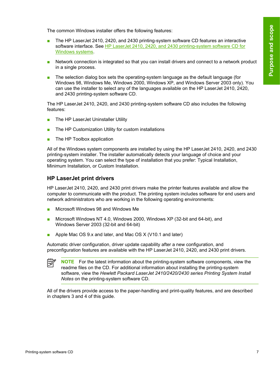 Hp laserjet print drivers | HP 2420 User Manual | Page 23 / 334