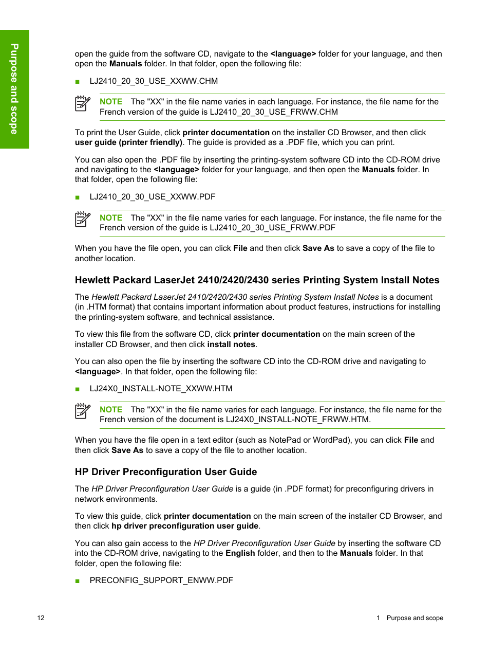 Hp driver preconfiguration user guide | HP 2420 User Manual | Page 28 / 334