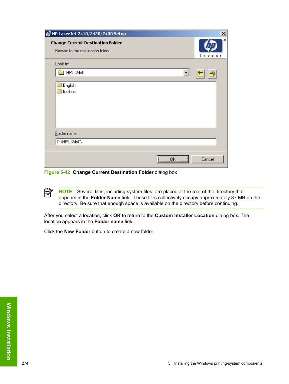 Windows installation | HP 2420 User Manual | Page 290 / 334