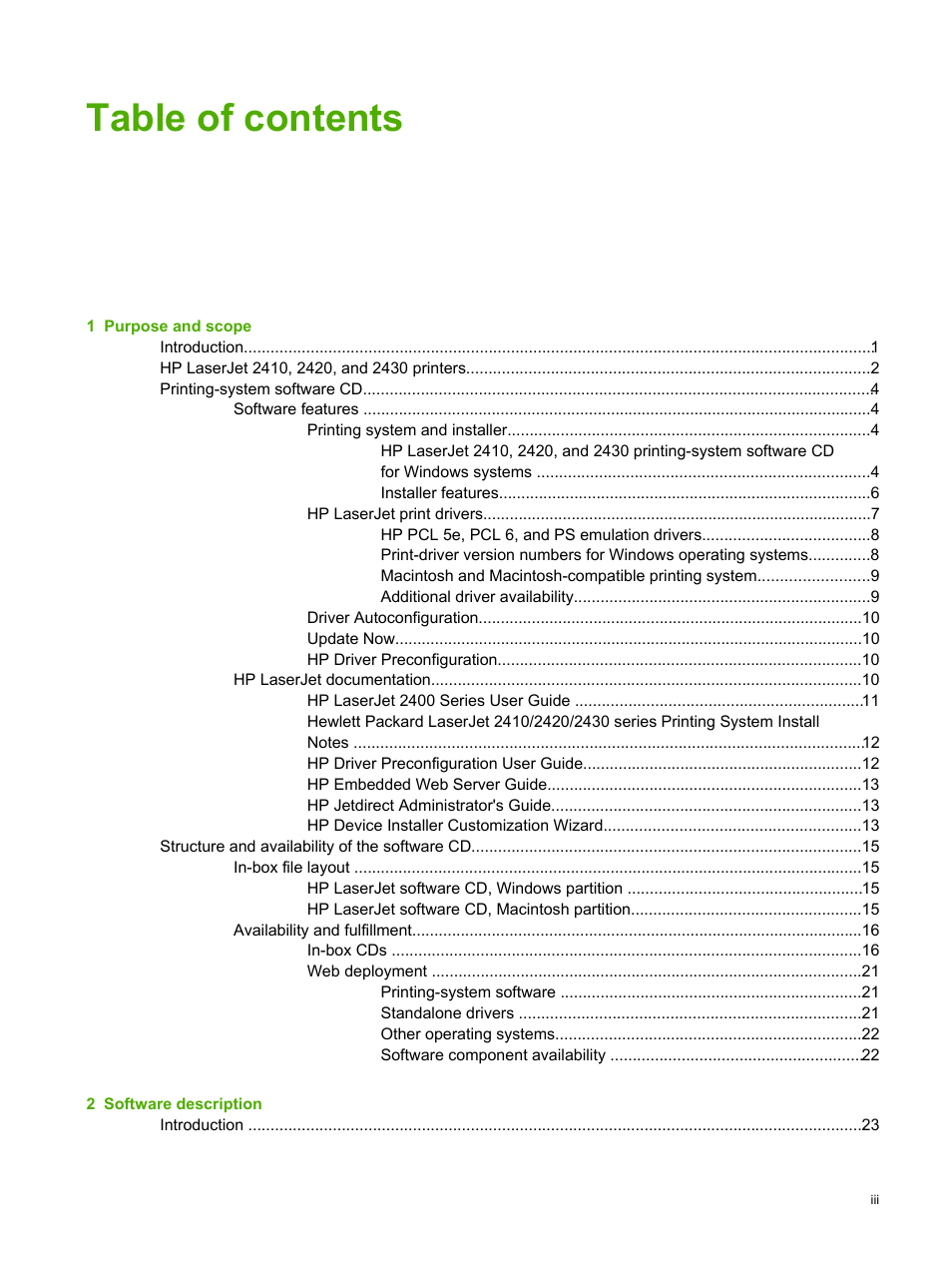 HP 2420 User Manual | Page 5 / 334