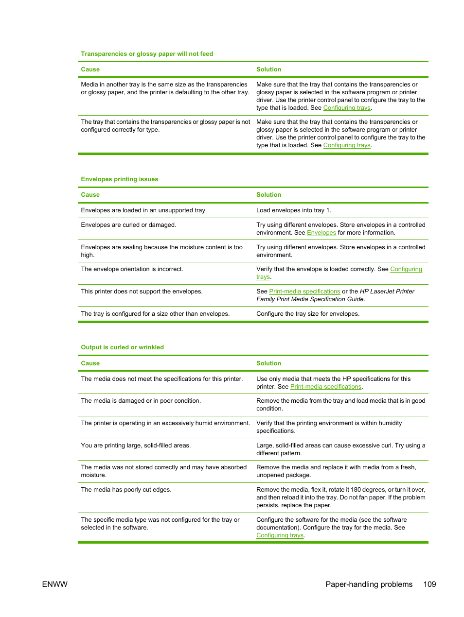 Enww paper-handling problems 109 | HP 2700 User Manual | Page 119 / 182
