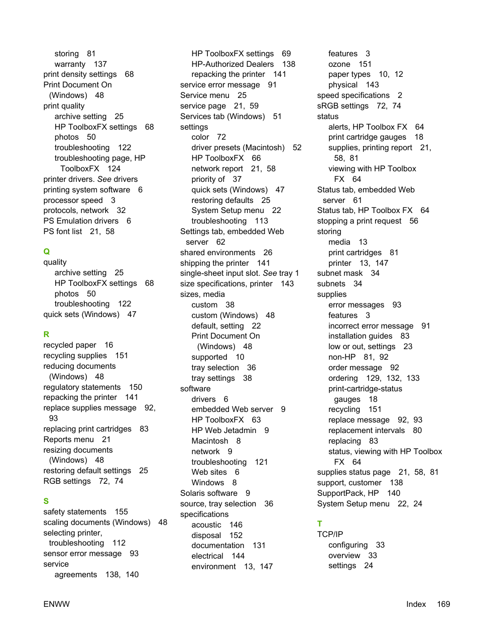 HP 2700 User Manual | Page 179 / 182