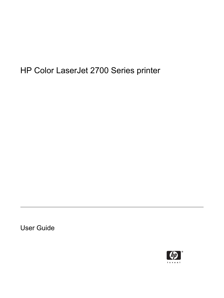 Hp color laserjet 2700 series printer | HP 2700 User Manual | Page 3 / 182