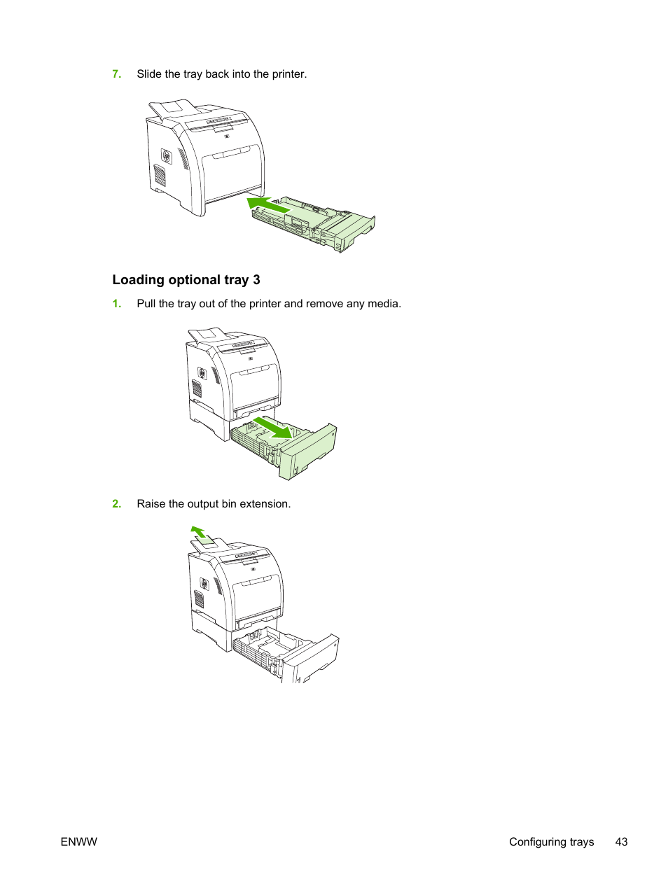 Loading optional tray 3 | HP 2700 User Manual | Page 53 / 182