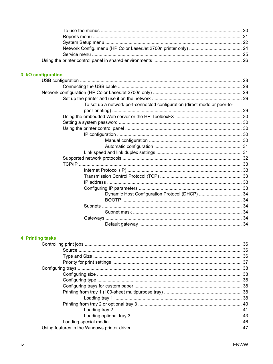 HP 2700 User Manual | Page 6 / 182