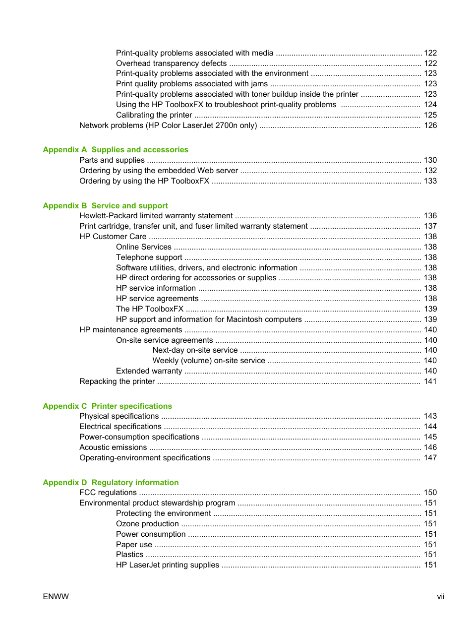 HP 2700 User Manual | Page 9 / 182