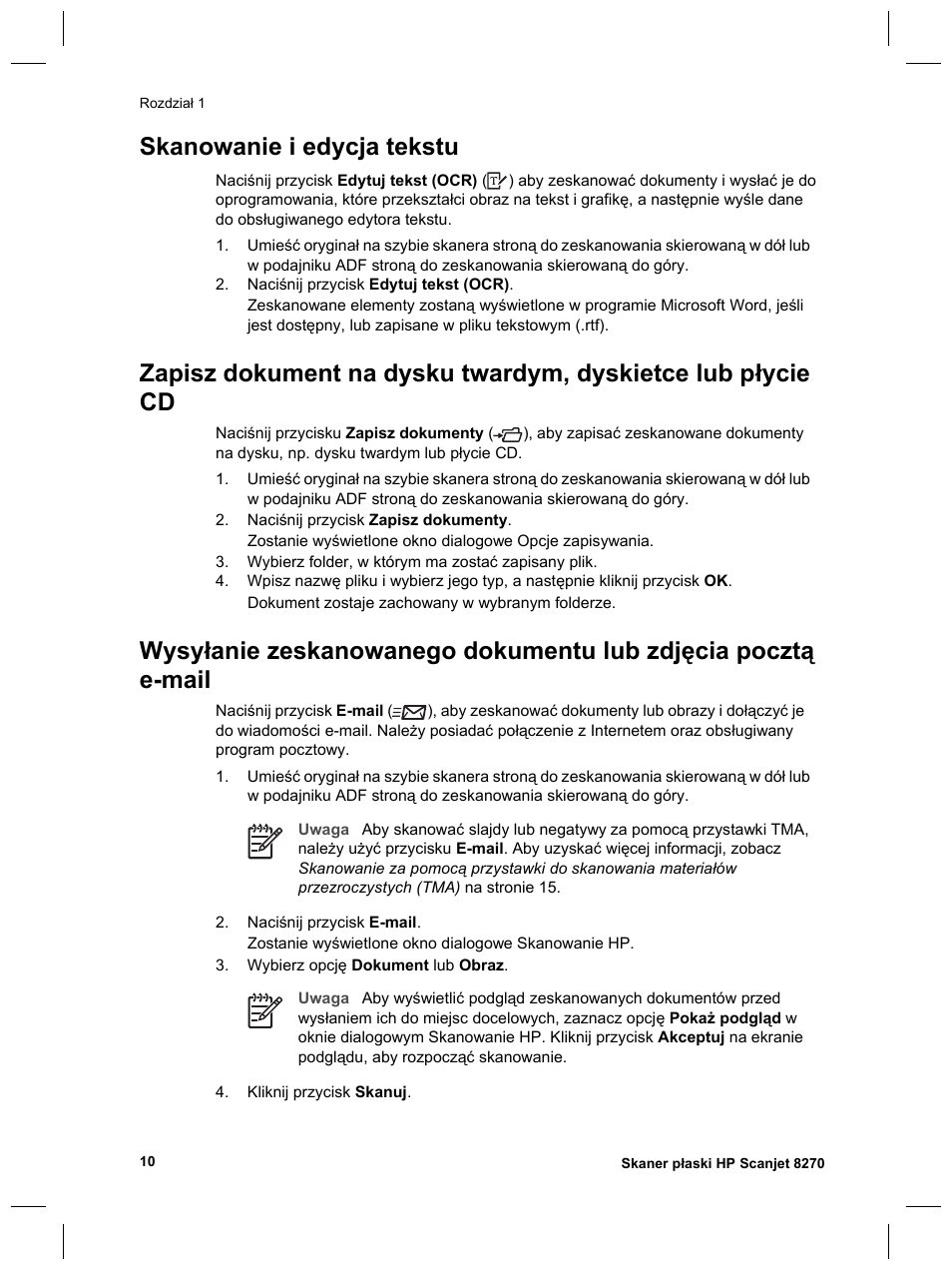 Skanowanie i edycja tekstu | HP Scanjet 8270 User Manual | Page 140 / 332