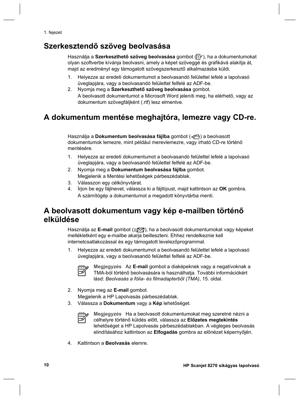 Szerkesztendő szöveg beolvasása | HP Scanjet 8270 User Manual | Page 174 / 332