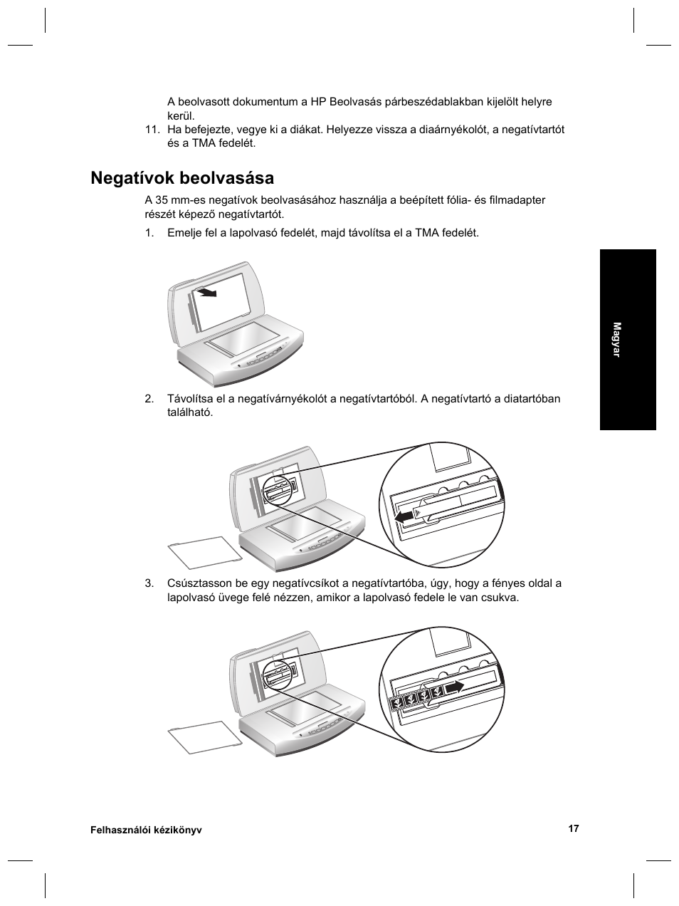 Negatívok beolvasása | HP Scanjet 8270 User Manual | Page 181 / 332