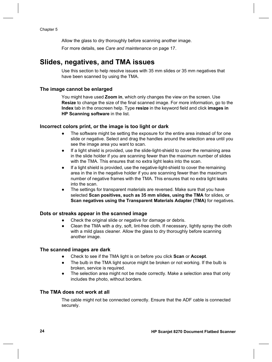 Slides, negatives, and tma issues | HP Scanjet 8270 User Manual | Page 26 / 332
