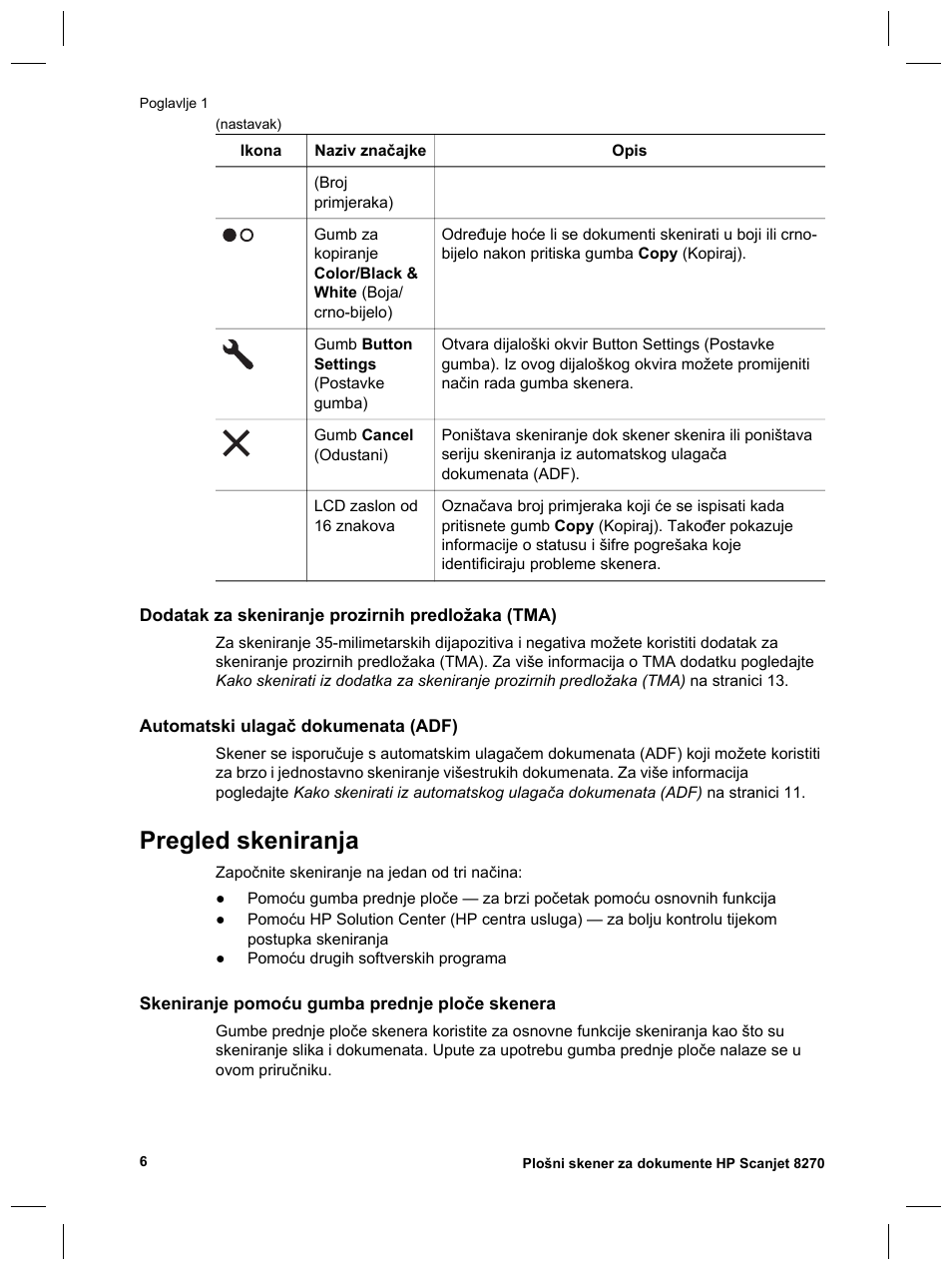Pregled skeniranja | HP Scanjet 8270 User Manual | Page 270 / 332