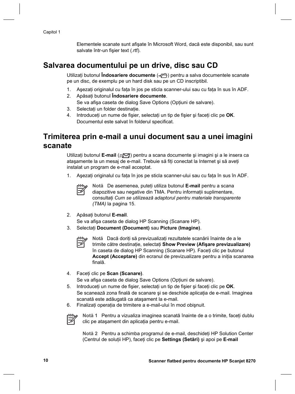 Salvarea documentului pe un drive, disc sau cd | HP Scanjet 8270 User Manual | Page 304 / 332