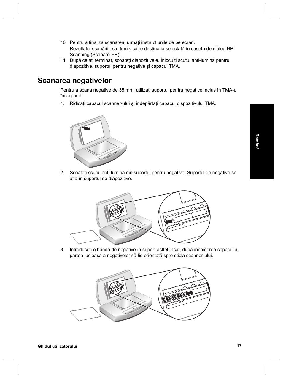 Scanarea negativelor | HP Scanjet 8270 User Manual | Page 311 / 332