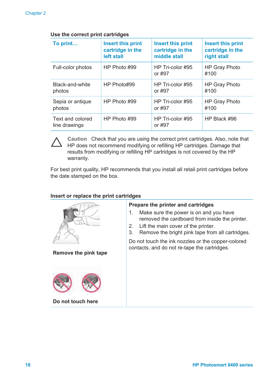 HP Photosmart 8400 Series User Manual | Page 22 / 89