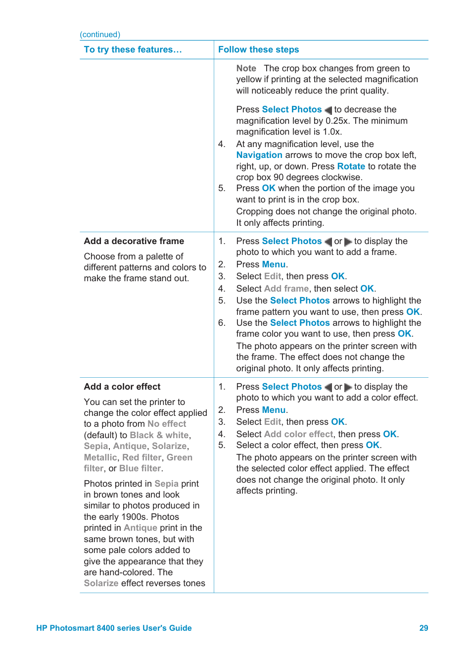 HP Photosmart 8400 Series User Manual | Page 33 / 89