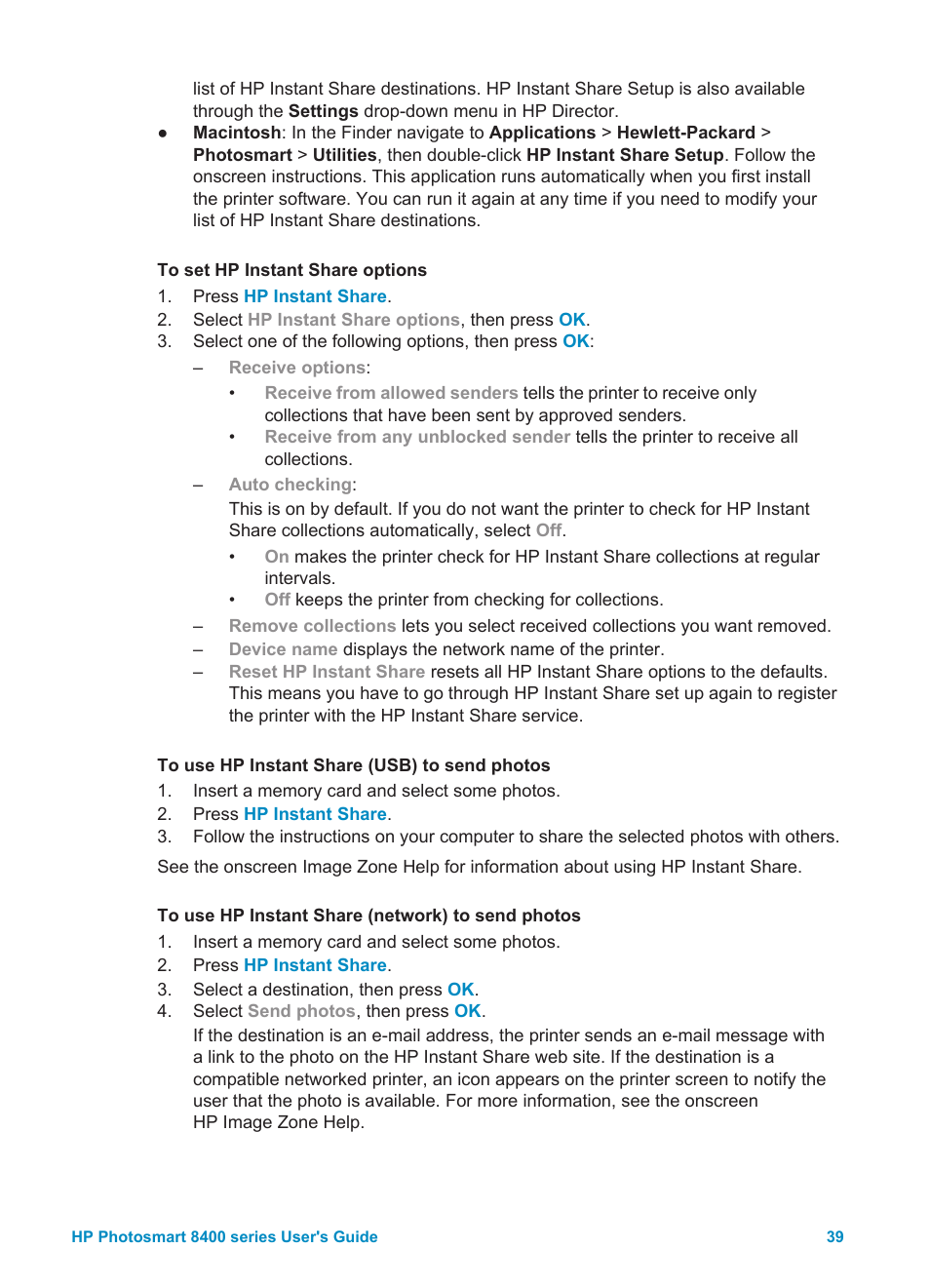 HP Photosmart 8400 Series User Manual | Page 43 / 89