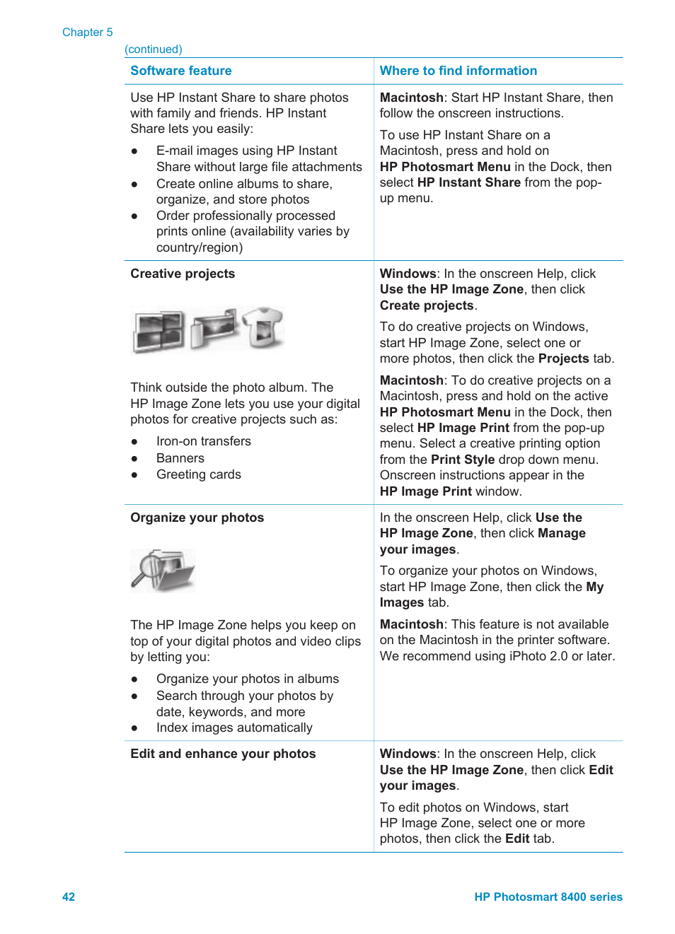 HP Photosmart 8400 Series User Manual | Page 46 / 89