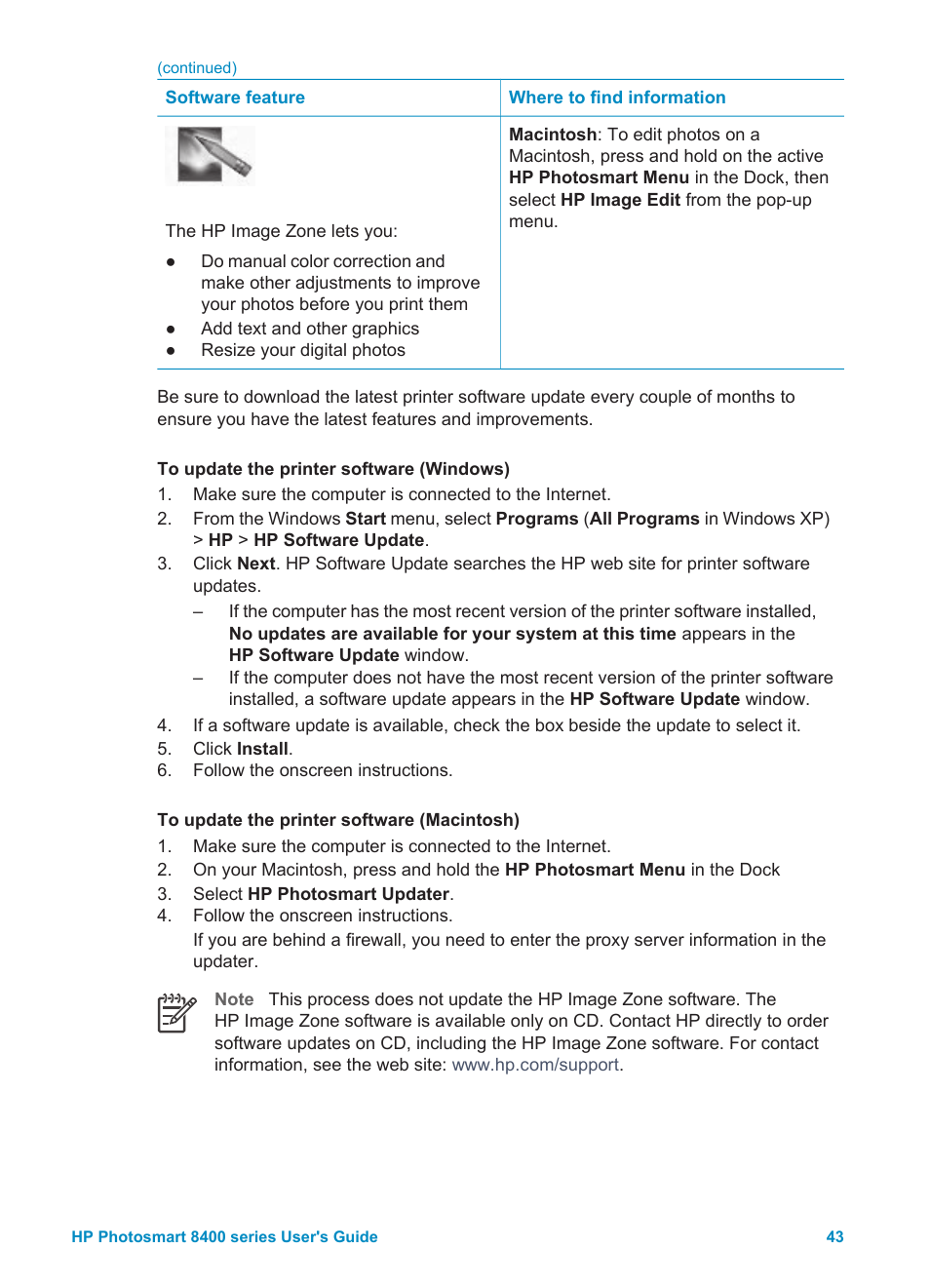 HP Photosmart 8400 Series User Manual | Page 47 / 89