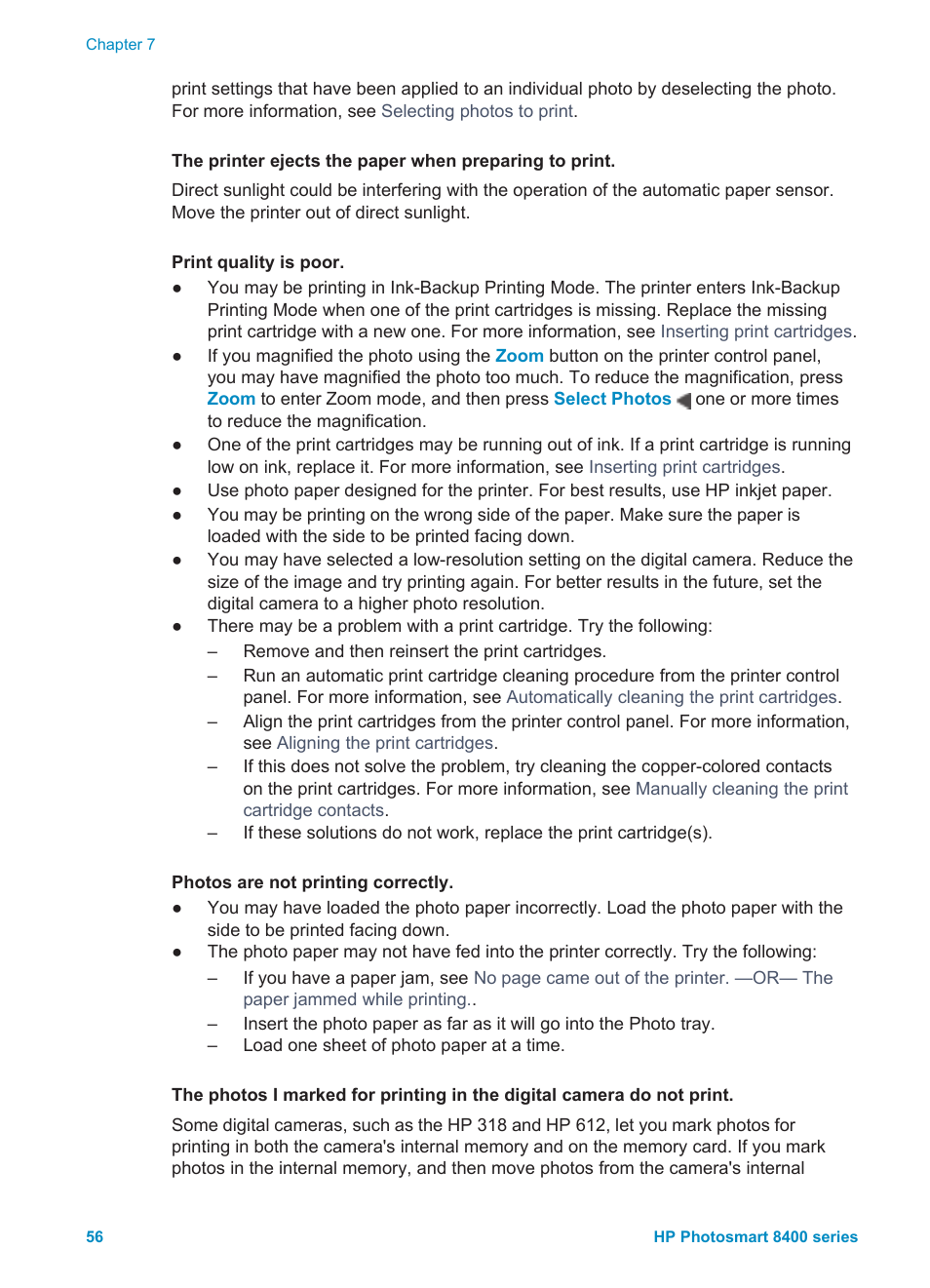 HP Photosmart 8400 Series User Manual | Page 60 / 89