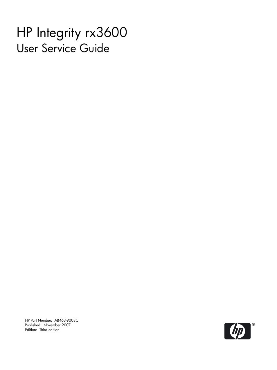 HP INTEGRITY RX3600 User Manual | 356 pages