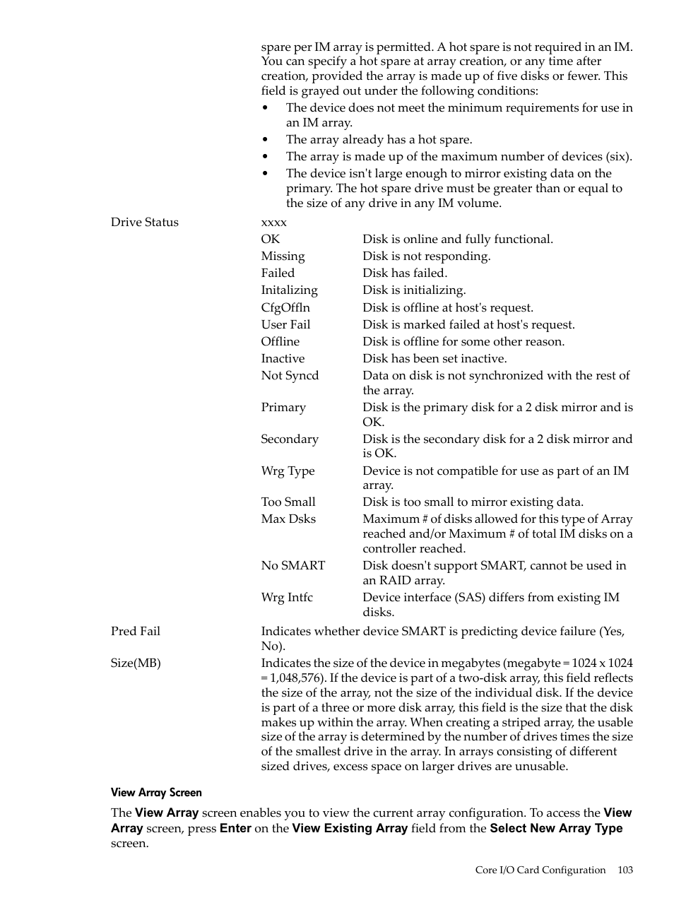 View array screen | HP INTEGRITY RX3600 User Manual | Page 103 / 356