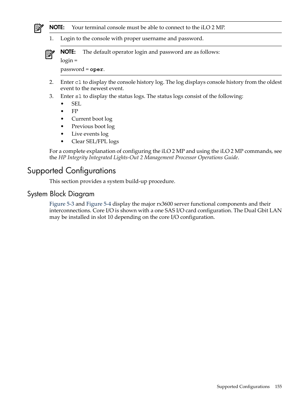Supported configurations, System block diagram | HP INTEGRITY RX3600 User Manual | Page 155 / 356