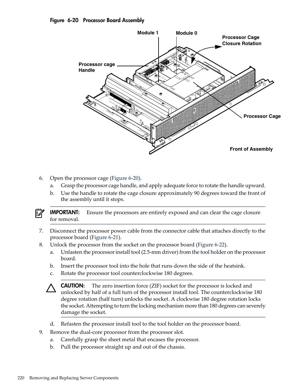 Processor board assembly | HP INTEGRITY RX3600 User Manual | Page 220 / 356