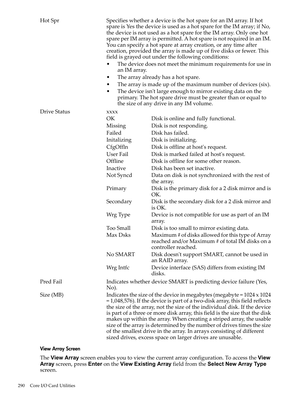 View array screen | HP INTEGRITY RX3600 User Manual | Page 290 / 356