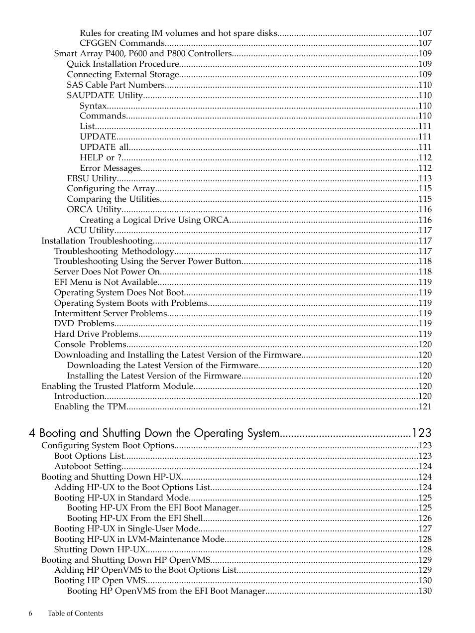 4 booting and shutting down the operating system | HP INTEGRITY RX3600 User Manual | Page 6 / 356