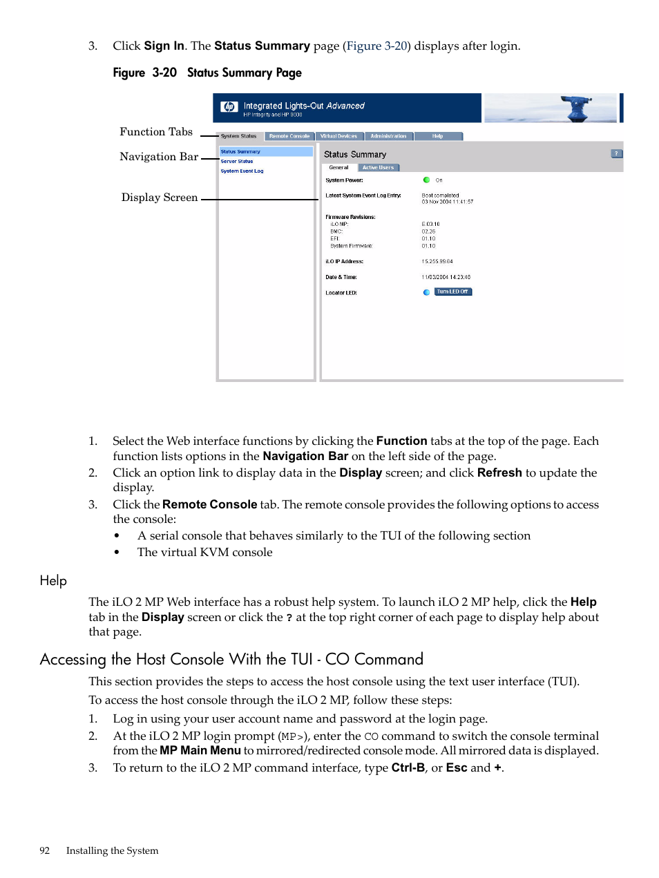 Help | HP INTEGRITY RX3600 User Manual | Page 92 / 356