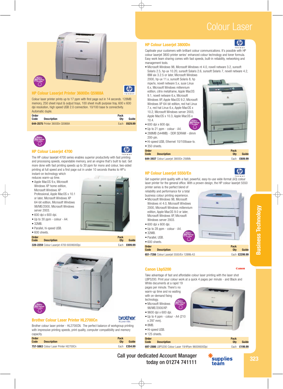 Colour laser, Business t echnolog y | HP 3000n User Manual | Page 2 / 14