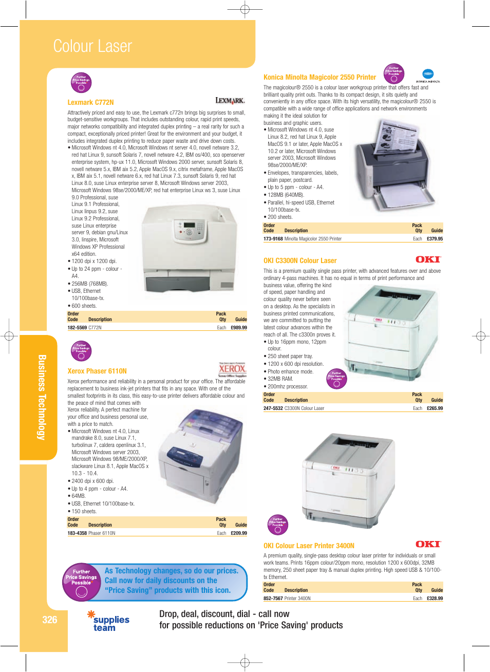 Colour laser, Business t echnolog y | HP 3000n User Manual | Page 5 / 14